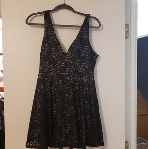 Black Lace Express Romper Dress